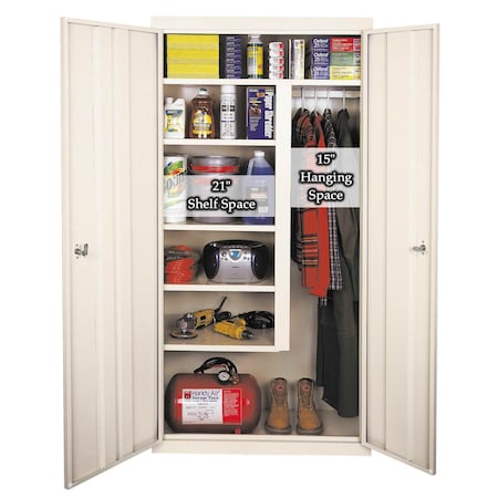 Steel Cabinets Usa Storage Cabinet, 78 in H, 36 in W, 24 in D, Putty, 4 Shelves AF-361MAG3-P